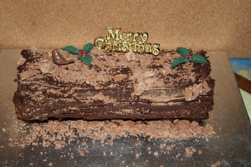 Thomas Birthday Cake on Christmas Chocolate Log The Village Cake Station