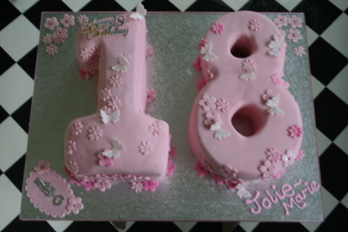 18th Birthday Cakes on 18th Pink Birthday Cake Butterflies And Flowers The Village Cake